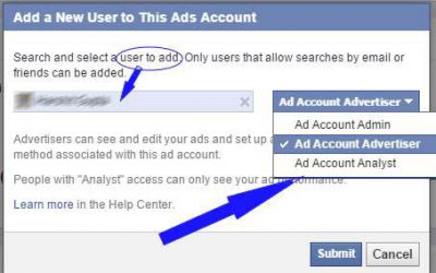 How do I give someone else access to my Facebook advertising account?