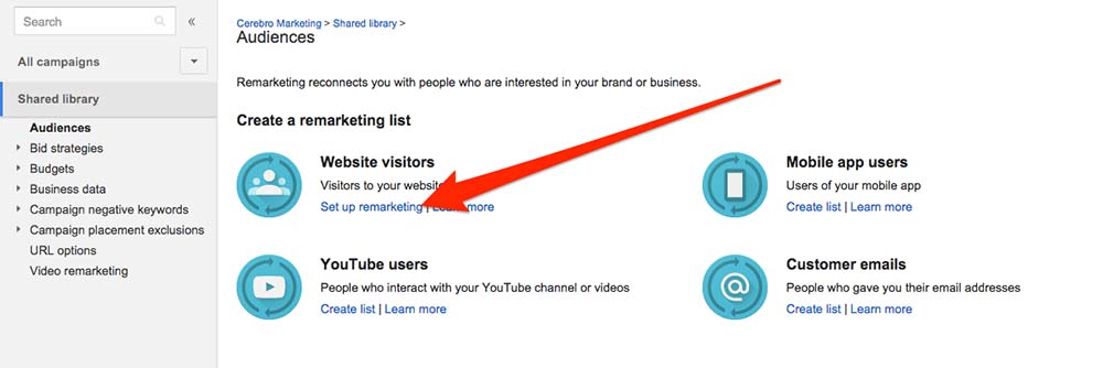 remarketing campaign setup tutorial 2
